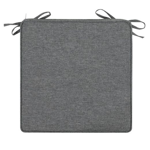 Coussin de siège d'extérieur en tissu oléfine gris foncé, 36 x 36 x 5 cm | Mooma Confort