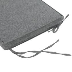 Coussin de siège d'extérieur en tissu oléfine gris foncé, 36 x 36 x 5 cm | Mooma Confort