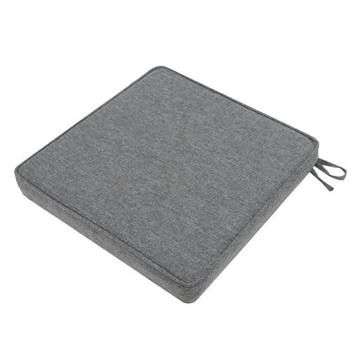 Coussin de siège d'extérieur en tissu oléfine gris foncé, 36 x 36 x 5 cm | Mooma Confort