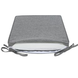 Coussin de siège d'extérieur en tissu oléfine gris foncé, 36 x 36 x 5 cm | Mooma Confort
