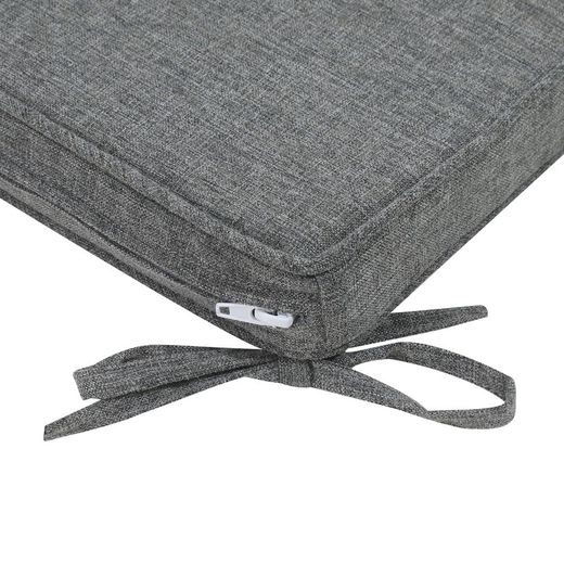 Outdoor seat cushion in olefin fabric in dark grey, 45 x 36 x 5 cm | Mooma Comfort