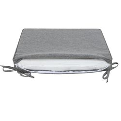Outdoor seat cushion in olefin fabric in dark grey, 45 x 36 x 5 cm | Mooma Comfort