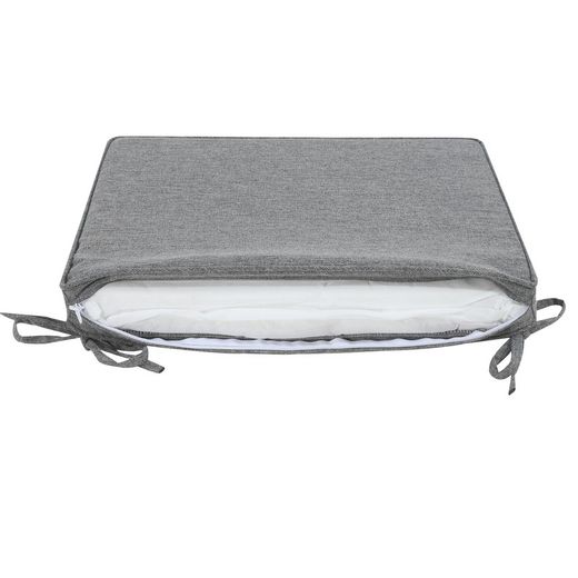 Outdoor seat cushion in olefin fabric in dark grey, 45 x 36 x 5 cm | Mooma Comfort