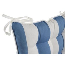 Seat cushion for fabric chair in light blue and white, 40 x 40 x 7 cm | Stripes