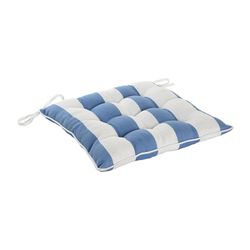 Seat cushion for fabric chair in light blue and white, 40 x 40 x 7 cm | Stripes