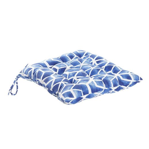 Seat cushion for fabric chair in blue and white, 40 x 40 x 7 cm | Sea Side