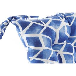 Seat cushion for fabric chair in blue and white, 40 x 40 x 7 cm | Sea Side