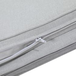 Coussin d'assise et de dossier d'extérieur en tissu oléfinique gris clair, 50 x 50 - 65 x 5 cm | Mooma Confort