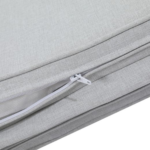 Coussin d'assise et de dossier d'extérieur en tissu oléfinique gris clair, 50 x 50 - 65 x 5 cm | Mooma Confort