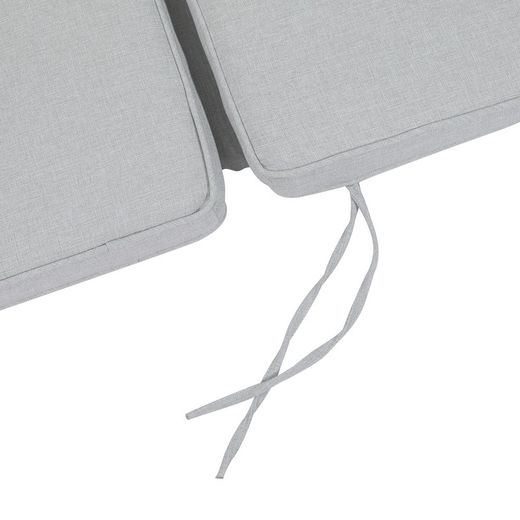 Coussin d'assise et de dossier d'extérieur en tissu oléfinique gris clair, 50 x 50 - 65 x 5 cm | Mooma Confort
