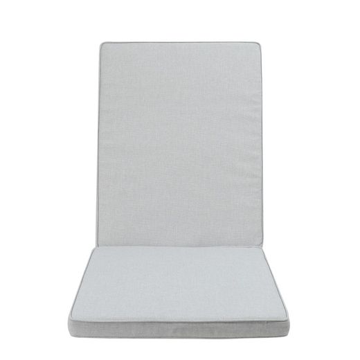 Coussin d'assise et de dossier d'extérieur en tissu oléfinique gris clair, 50 x 50 - 65 x 5 cm | Mooma Confort