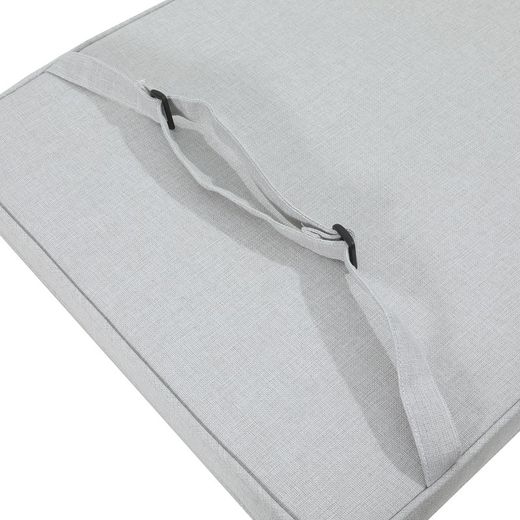 Coussin d'assise et de dossier d'extérieur en tissu oléfinique gris clair, 50 x 50 - 65 x 5 cm | Mooma Confort