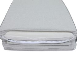 Coussin d'assise et de dossier d'extérieur en tissu oléfinique gris clair, 50 x 50 - 65 x 5 cm | Mooma Confort