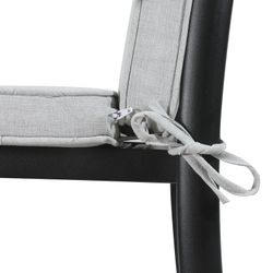 Coussin d'assise et de dossier d'extérieur en tissu oléfinique gris clair, 50 x 50 - 65 x 5 cm | Mooma Confort