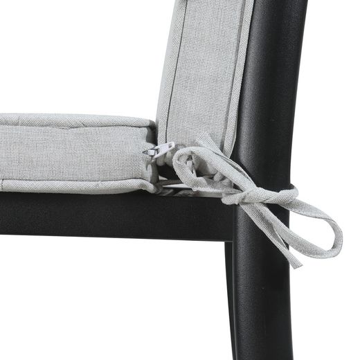 Coussin d'assise et de dossier d'extérieur en tissu oléfinique gris clair, 50 x 50 - 65 x 5 cm | Mooma Confort