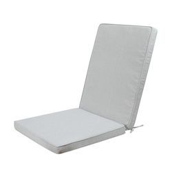 Coussin d'assise et de dossier d'extérieur en tissu oléfinique gris clair, 50 x 50 - 65 x 5 cm | Mooma Confort