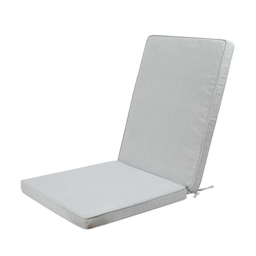 Coussin d'assise et de dossier d'extérieur en tissu oléfinique gris clair, 50 x 50 - 65 x 5 cm | Mooma Confort