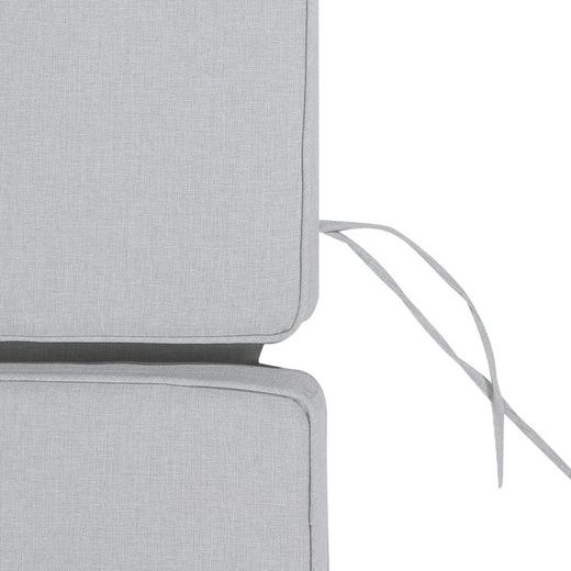 Coussin d'assise et de dossier d'extérieur en tissu oléfinique gris clair, 50 x 50 - 65 x 5 cm | Mooma Confort