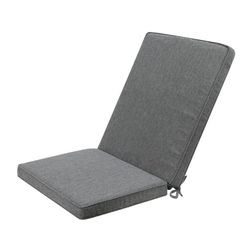 Coussin d'assise et de dossier d'extérieur en tissu oléfine gris foncé, 45 x 36 - 55 x 5 cm | Mooma Confort