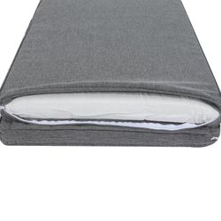 Coussin d'assise et de dossier d'extérieur en tissu oléfine gris foncé, 45 x 36 - 55 x 5 cm | Mooma Confort