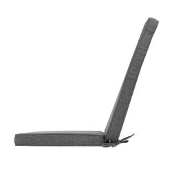 Coussin d'assise et de dossier d'extérieur en tissu oléfine gris foncé, 45 x 36 - 55 x 5 cm | Mooma Confort