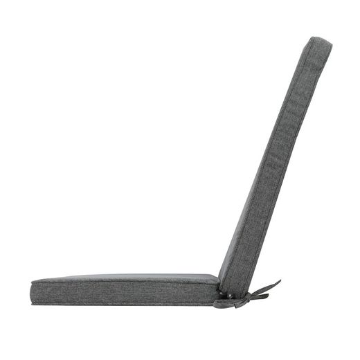 Coussin d'assise et de dossier d'extérieur en tissu oléfine gris foncé, 45 x 36 - 55 x 5 cm | Mooma Confort