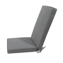 Coussin d'assise et de dossier d'extérieur en tissu oléfine gris foncé, 45 x 36 - 55 x 5 cm | Mooma Confort