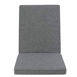 Coussin d'assise et de dossier d'extérieur en tissu oléfine gris foncé, 45 x 36 - 55 x 5 cm | Mooma Confort