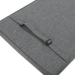 Coussin d'assise et de dossier d'extérieur en tissu oléfine gris foncé, 45 x 36 - 55 x 5 cm | Mooma Confort