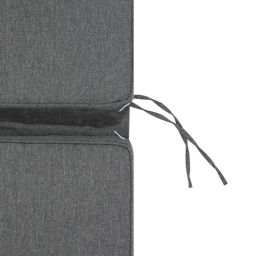 Coussin d'assise et de dossier d'extérieur en tissu oléfine gris foncé, 45 x 36 - 55 x 5 cm | Mooma Confort