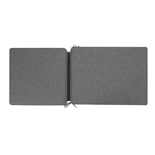 Outdoor seat and back cushion in olefin fabric in dark grey, 50 x 50 - 65 x 5 cm | Mooma Comfort