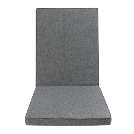 Outdoor seat and back cushion in olefin fabric in dark grey, 50 x 50 - 65 x 5 cm | Mooma Comfort