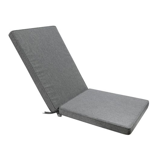 Outdoor seat and back cushion in olefin fabric in dark grey, 50 x 50 - 65 x 5 cm | Mooma Comfort