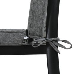 Outdoor seat and back cushion in olefin fabric in dark grey, 50 x 50 - 65 x 5 cm | Mooma Comfort