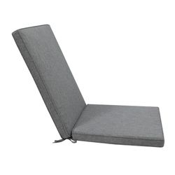 Outdoor seat and back cushion in olefin fabric in dark grey, 50 x 50 - 65 x 5 cm | Mooma Comfort