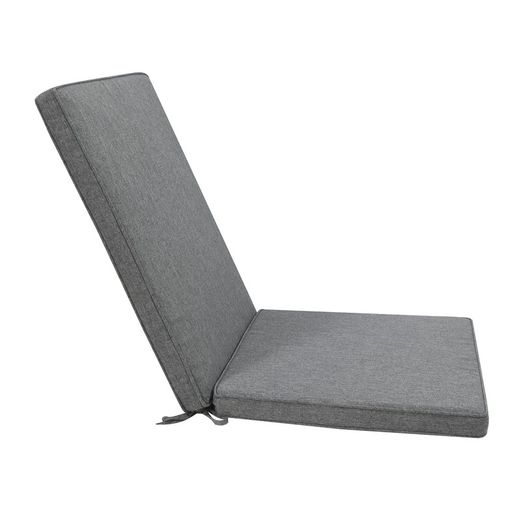 Outdoor seat and back cushion in olefin fabric in dark grey, 50 x 50 - 65 x 5 cm | Mooma Comfort