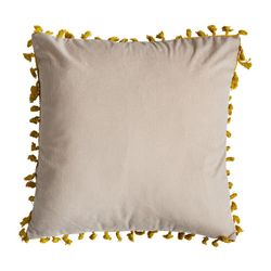 Almofada de chenille creme/amarelo, 42 x 10 x 40 cm | Kilea