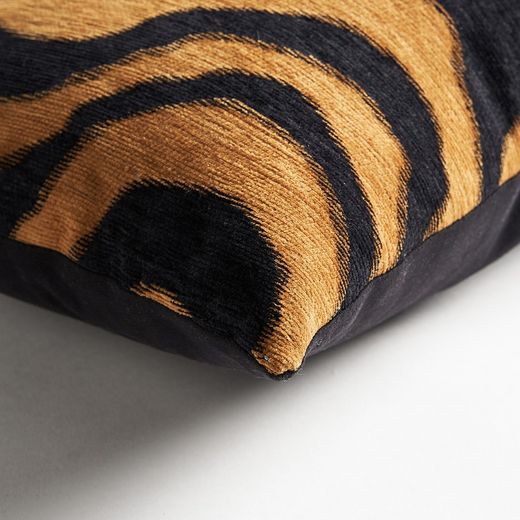 Brown/black chenille cushion, 42 x 10 x 26 cm | Tiger