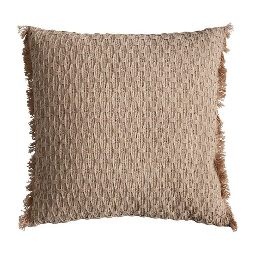 Cojín de lino beige, 42 x 9 x 41 cm | Leo