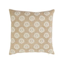 Coussin en lin et coton beige, 45 x 45 x 10 cm | Marguerite