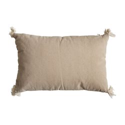 Beige polyester cushion, 42 x 10 x 26 cm | ticker