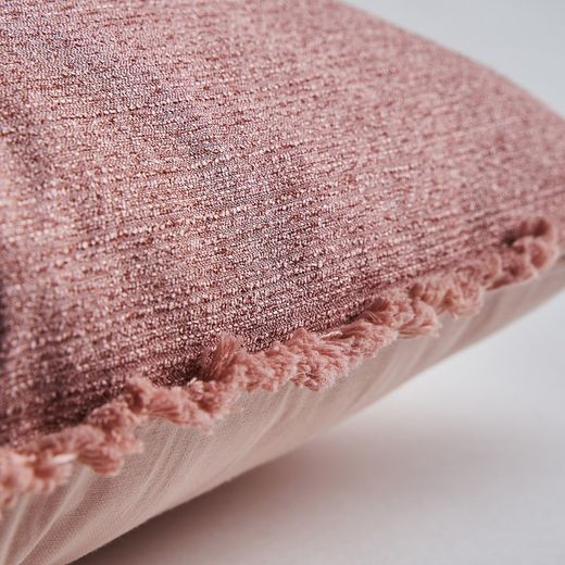 Pink polyester cushion, 42 x 9 x 41 cm | Nela