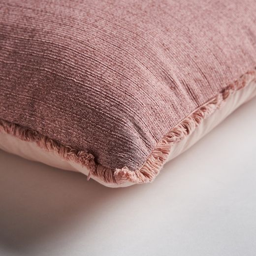 Pink polyester cushion, 42 x 9 x 41 cm | Nela