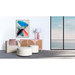 Pink polyester cushion, 42 x 9 x 42 cm | asira