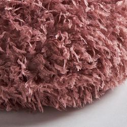 Dark pink polyester cushion, Ø 33 x 9 cm | asira