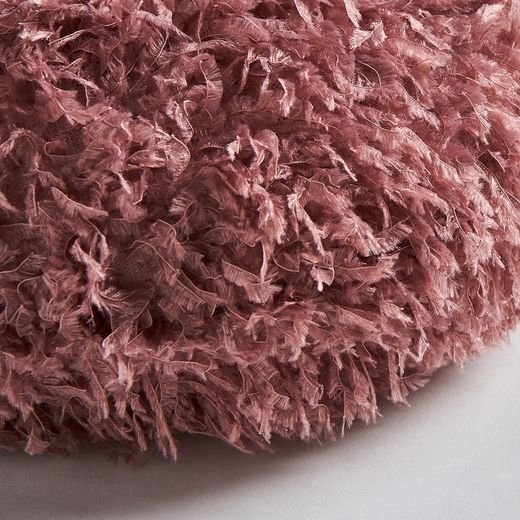 Dark pink polyester cushion, Ø 33 x 9 cm | asira