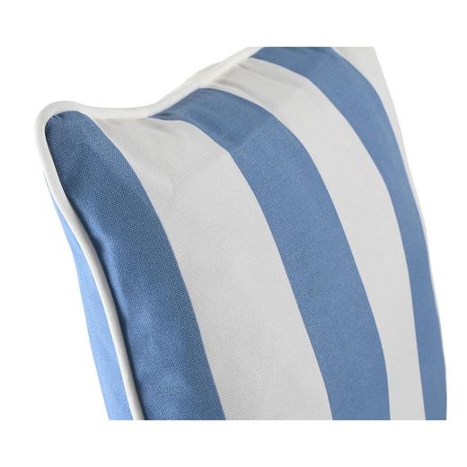 Fabric cushion in light blue and white, 40 x 40 x 10 cm | Stripes