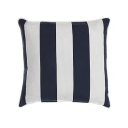 Fabric cushion in blue and white, 40 x 40 x 10 cm | Stripes