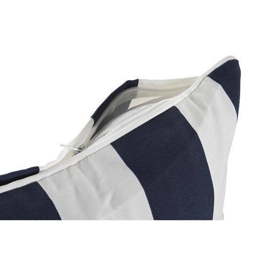 Fabric cushion in blue and white, 40 x 40 x 10 cm | Stripes