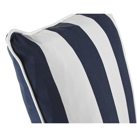 Fabric cushion in blue and white, 40 x 40 x 10 cm | Stripes